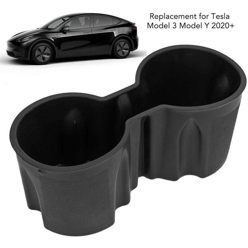 Getrnkehalter-Einsatz, schwarz, Mittelkonsole, Tassenablage, rutschfeste  Untersetzer, Ersatz für Tesla Model 3, Modell Y