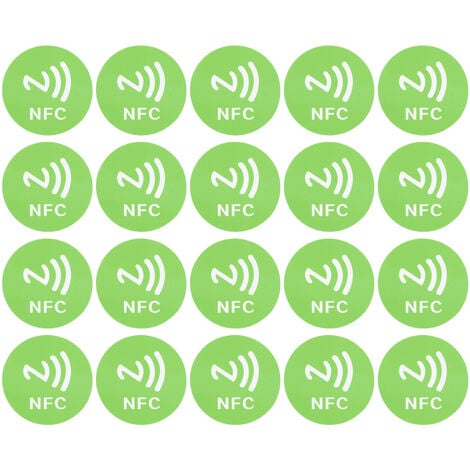 20 Stück NFC-Aufkleber, kompakt, tragbar, störungsbeständig,  wiederbeschreibbar, CUID NFC-Kleber für NFC-fähige Geräte (grün)