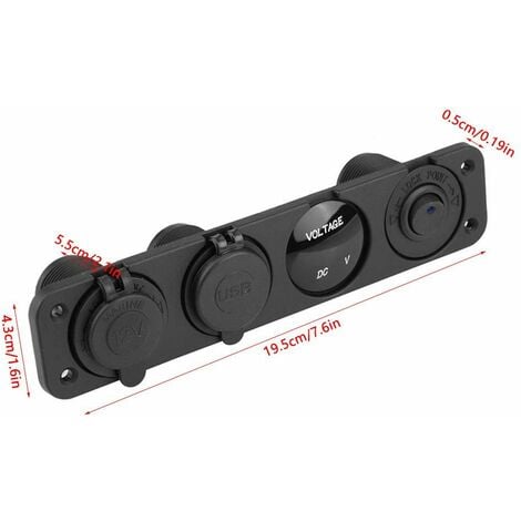 4-in-1 Ein/Aus-Kippschalter-Panel, Dual-USB-Ladegert, Voltmeter für Auto,  Boot, Marine, LKW
