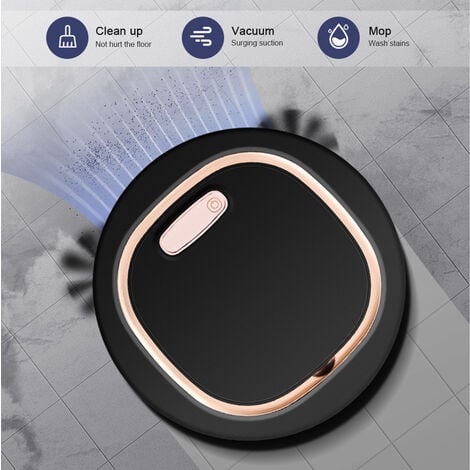 SJLERST Robot aspirapolvere intelligente 3 in 1, batteria da 1200 mAh, aspirazione per pavimenti, peli di animali domestici