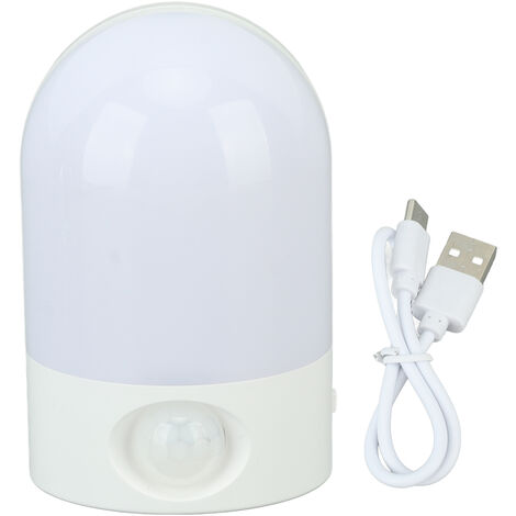 REV LED-Nachtlicht mit USB-Ladegerät (Weiß, Dämmerungsautomatik,  Ladefunktion)