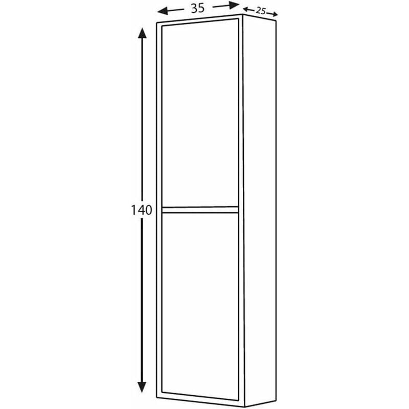 Columna auxiliar para baño con instalación a suelo, disponible en 4 colores  50x180x32cm. 4 puertas 1