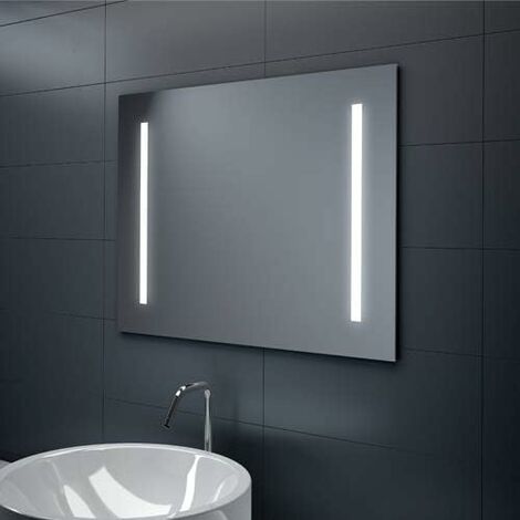 Aluminio Aluminio Lux-aqua LED de baño Espejo Vidrio Vidrio 60 x 65 x 3 cm 