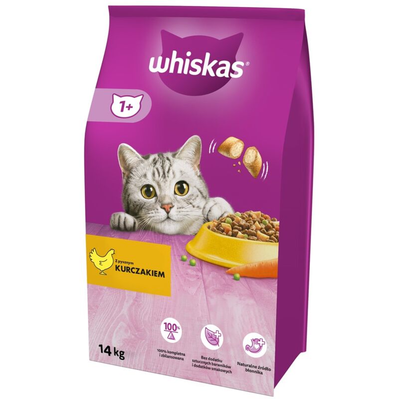 Whiskas 325628 chats nourriture sèche adulte poulet 14 kg