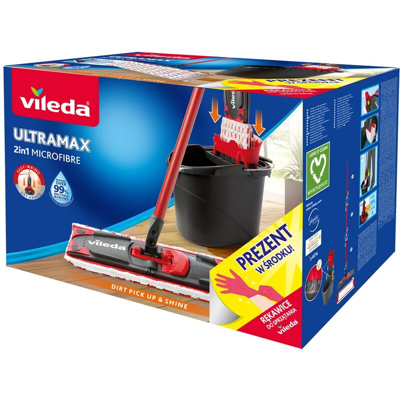 4x Recharge de vadrouille adaptée à Vileda Ultramax XL Microfibre lavable  nettoyage
