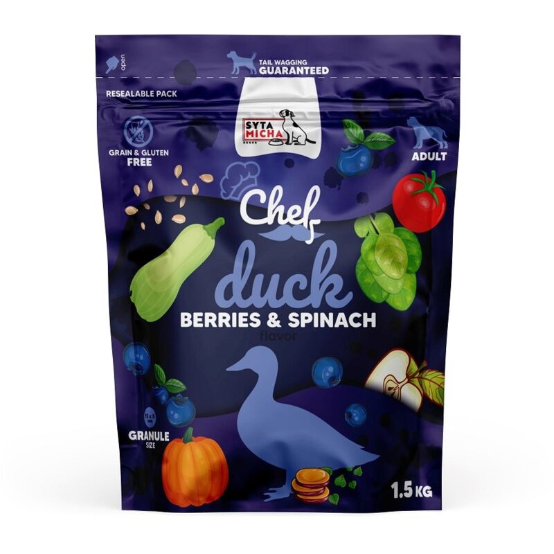 SYTA MICHA Chef Canard, baies et épinards - nourriture sèche pour chien - 1,5kg
