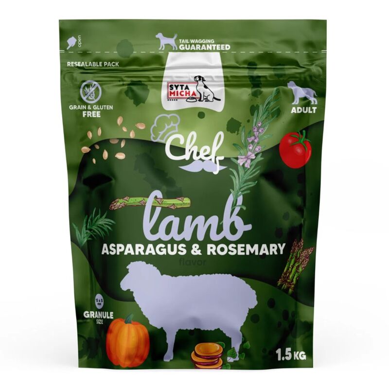 SYTA MICHA Chef Agneau, asperges et romarin - nourriture sèche pour chien - 1,5kg