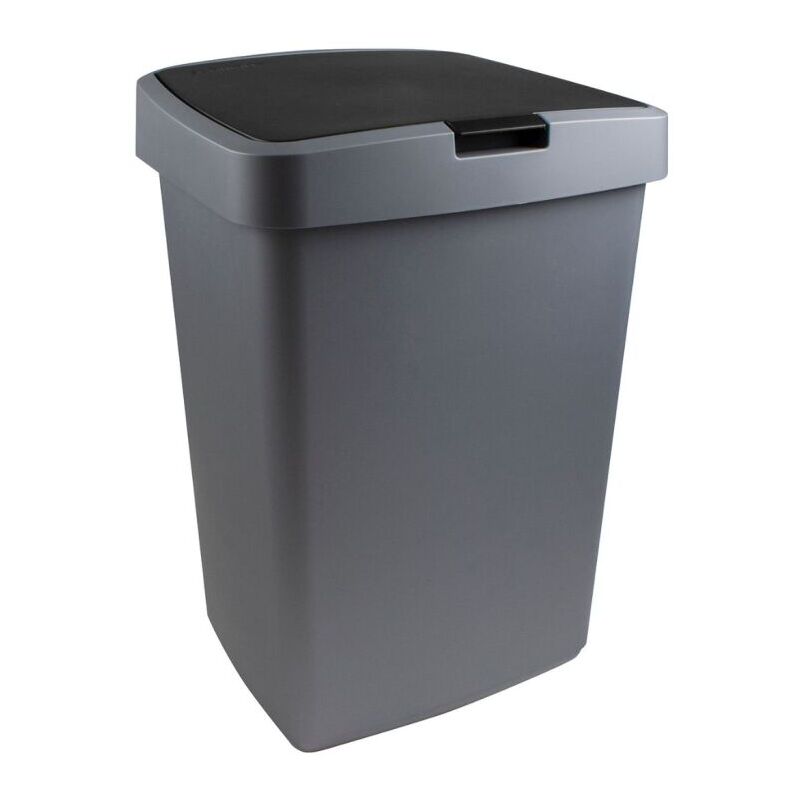 Spetebo Sortibox mit Deckel 25 L - 4er Set/steingrau - Stapelbares Müll