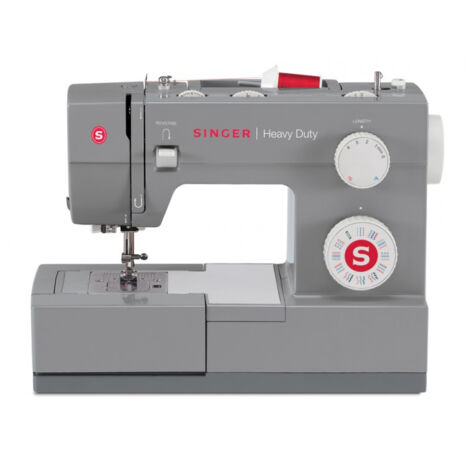 Singer – Machine à coudre 32 points – Structure métallique durable – Bras libre pour couture facile – Design gris élégant (1/5)