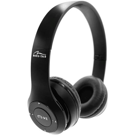 Casque sans fil MEDIA-TECH EPSILION BT MT3591 avec Bluetooth 4.2, microphone et radio FM, noir (1/5)