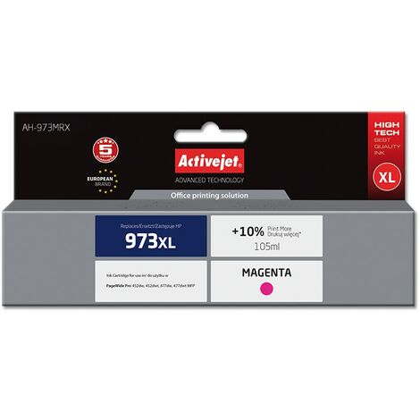 Encre Activejet AH-973MRX (remplacement pour HP 973XL F6T82AE  Premium  105 ml  magenta) (1/2)