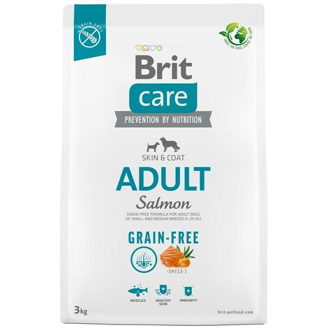 Aliment sec pour chiens adultes - BRIT Care Adultes au saumon sans céréales - 3 kg (1/2)