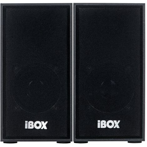 Haut-parleurs HiFi 2.0 noir – 10W RMS – Plage de fréquence 30-17 000 Hz – Contrôle volume rotatif – Indicateurs LED – I-Box