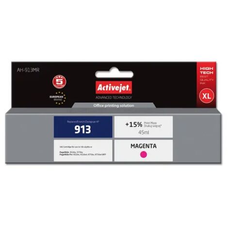 Encre Activejet AH-913MR (remplace HP 913 F6T78AE Premium 45 ml magenta) (1/5)