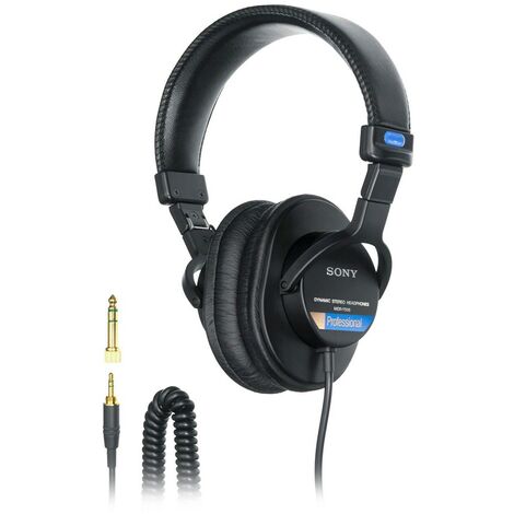 Casque audio Sony MDR7506 avec arceau filaire, noir, idéal pour la scène et le studio. (1/3)