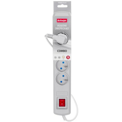 Multiprise Activejet grise avec cordon ACJ COMBO 5G/1,5M/BEZP. AU/S (1/4)