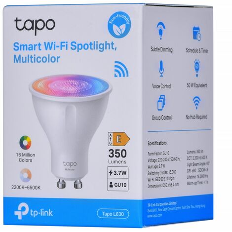 Tapo Ampoule Connectée WiFi, Ampoule LED GU10 Multicolore 2200K