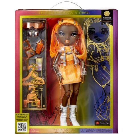 Grande poupée mannequin orange arc-en-ciel - Michelle St. Charles