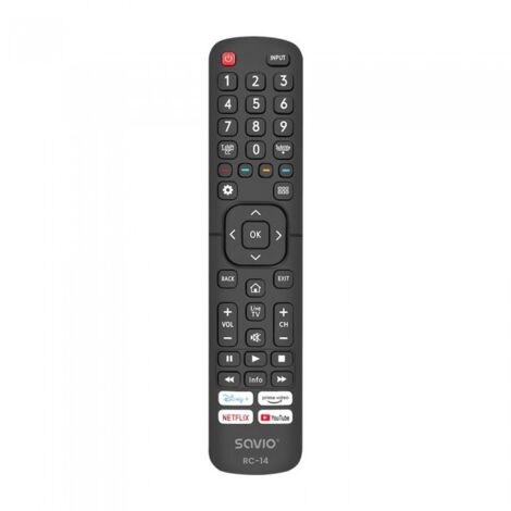 Télécommande universelle SAVIO RC-14, compatible avec les téléviseurs connectés HISENSE et SMARTTV. (1/4)