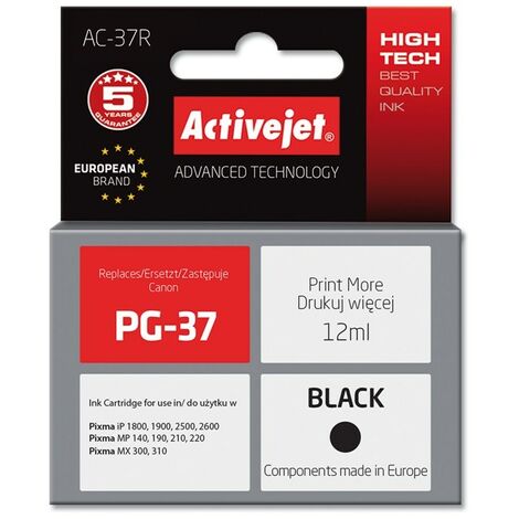Cartouche d'encre Activejet AC-37R (remplace Canon PG-37  Premium  12 ml  noire) (1/2)