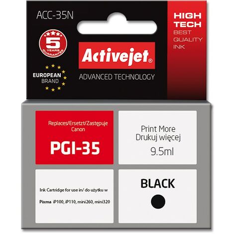 Cartouche d'encre Activejet ACC-35N (remplace Canon PGI-35  Supreme  9,5 ml  noir) (1/2)