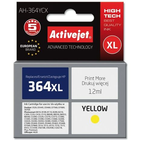 Encre Activejet AH-364YCX (compatible avec HP 364XL CB325EE  qualité supérieure  12 ml  jaune) (1/2)
