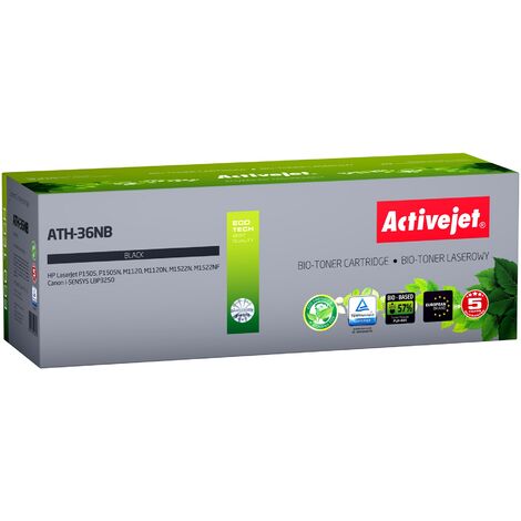 Toner BIO Activejet ATH-36NB pour imprimantes HP, Canon, Remplacement HP 36A CB436A, Canon CRG-713 Supr (1/2)