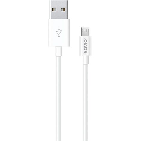 Câble MicroUSB - USB 2.0 SAVIO CL-124 2 m Blanc (1/4)