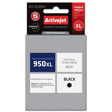 Encre Activejet AH-950BRX (remplace HP 950XL CN045AE  Premium  80 ml  noire) (1/2)