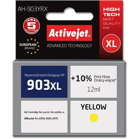 Encre Activejet AH-903YRX (remplace HP 903XL T6M11AE Premium 12 ml jaune) (1/2)