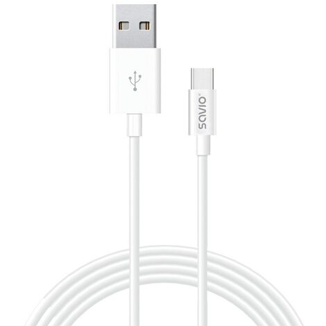 Câble USB Savio CL-125 1 m USB 2.0 USB A USB C Blanc (1/5)