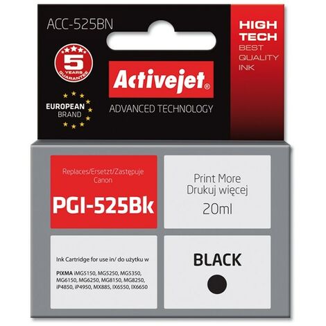 Encre Activejet ACC-525BN (remplace Canon PGI-525Bk Supreme 20 ml noire) (1/2)