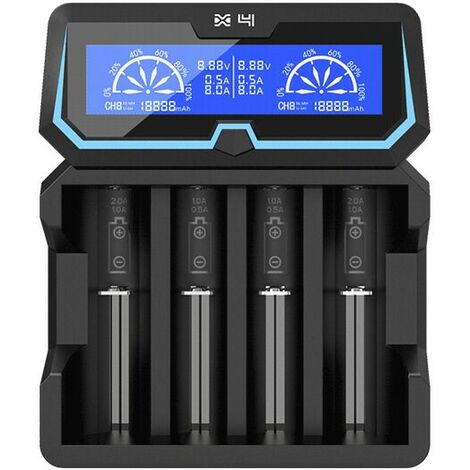 Pack Chargeur Rapide X4 + 4 Accus 18650 sur