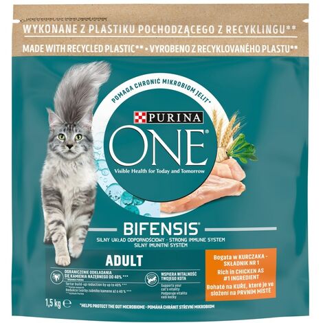 Croquettes pour chat adulte – Mélange de saveurs 2 x 1,5 kg – Système immunitaire fort – Sans colorants artificiels – Purina