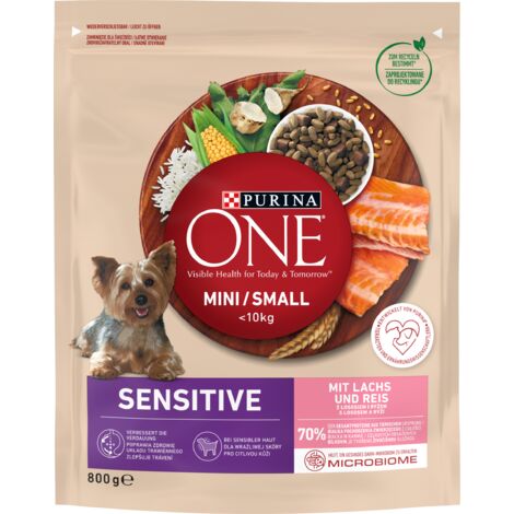 PURINA One Mini/Petit Sensible Saumon. Riz - croquettes pour chien - 800 g (1/2)