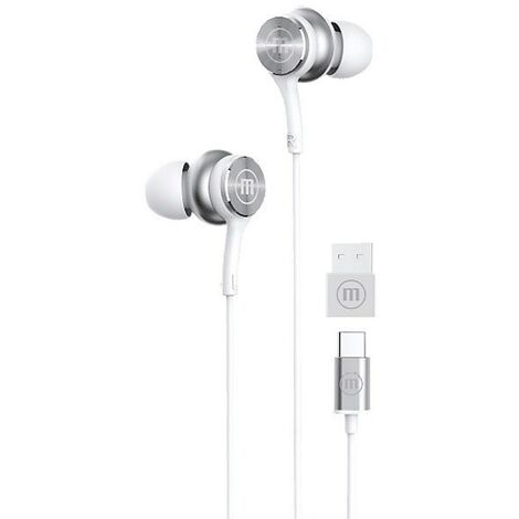 Casque filaire Maxell XC1 USB-C avec adaptateur USB-A blanc (1/2)