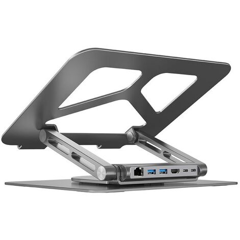 Support pliable pour ordinateur portable UNITEK + hub USB-C HDMI 4K PD (1/3)