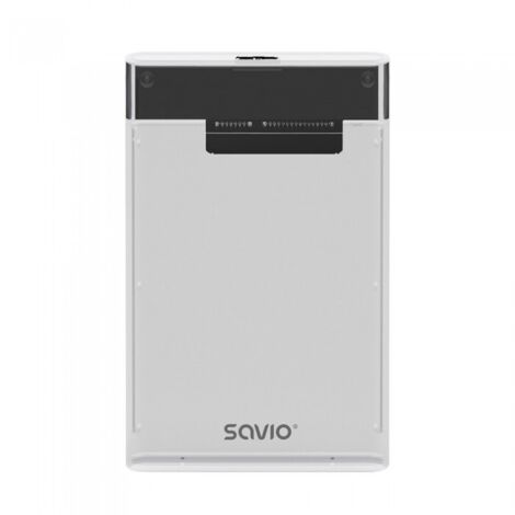 Boîtier externe Savio 2,5" pour disque dur/SSD. USB 3.0. Transparent. AK-66 (1/5)