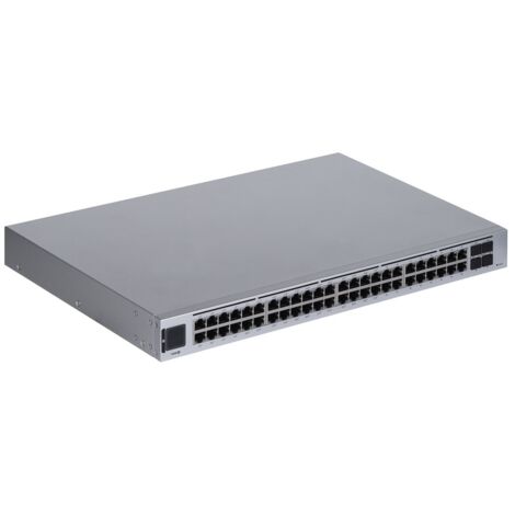 Switch réseau Ubiquiti UniFi USW-48-POE, administrable, Ethernet Gigabit L2 (10/100/1000), alimentation par Ethernet (PoE), 1U, acier inoxydable (1/5)