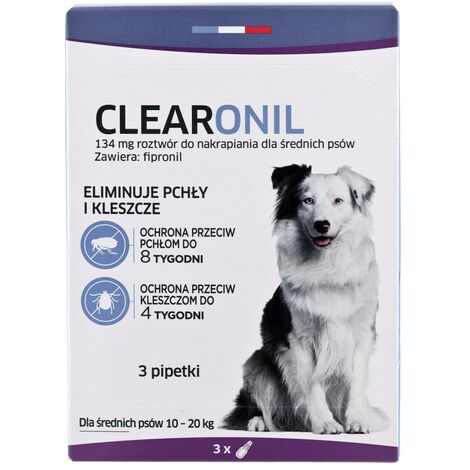 FRANCODEX Clearonil Race moyenne - gouttes antiparasitaires pour chien - 3 x 134 mg