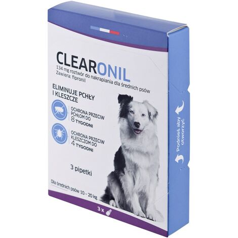 FRANCODEX Clearonil Race moyenne - gouttes antiparasitaires pour chien - 3 x 134 mg