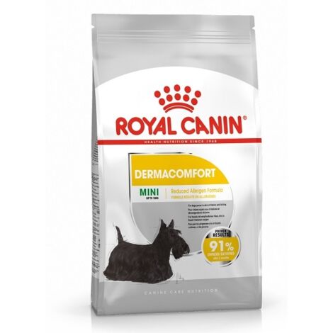 ROYAL CANIN Mini Dermacomfort - croquettes pour chiens adultes de petites races à peau sensible et sujette aux irritations - 3 kg (1/4)