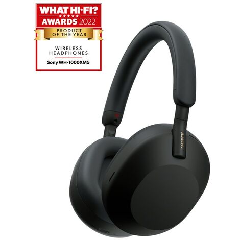 Casque Sony WH-1000XM5 filaire et sans fil, arceau, appels/musique, Bluetooth noir (1/5)