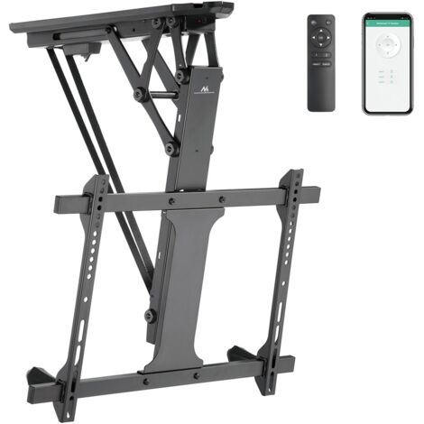Support mural électrique Maclean pour téléviseur au plafond. Compatible TUYA. VESA max. 600 x 400. Pour murs inclinés. Télécommande. 32"-70". 35 kg. MC-880T (1/5)