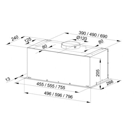 Hotte de cuisine encastrable sous placard MAAN Fiugi 2 60 310 m3/h, Blanc