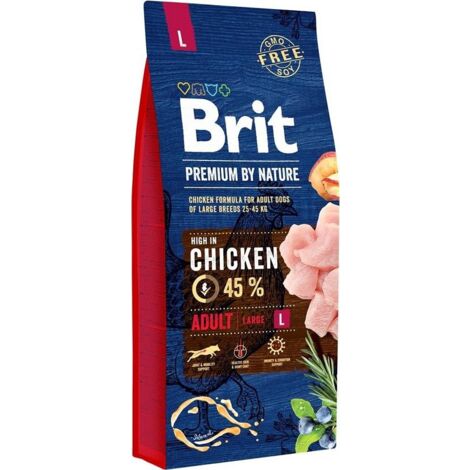 BRIT Premium by Nature Adult Large Poulet - nourriture sèche pour chien - 15 kg (1/3)