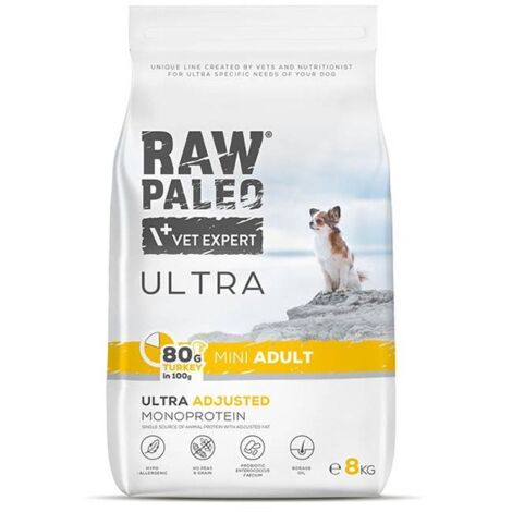 Croquettes RAW PALEO Ultra Mini Adult Turkey - 8 kg (1/3)