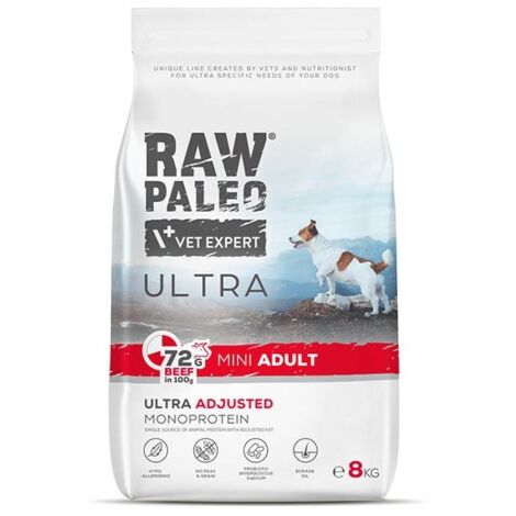 VetExpert Cru Paléo Ultra Bœuf Mini Adulte 8 kg (1/3)