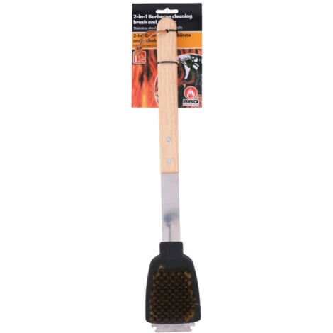 Brosse de nettoyage barbecue bbq-collection grill brush and scraper bois acier 44 cm (1/5)