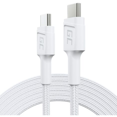 Câble USB Green Cell KABGC29W USB 3.2 Gen 1 (3.1 Gen 1) 2 m USB C Blanc (1/4)
